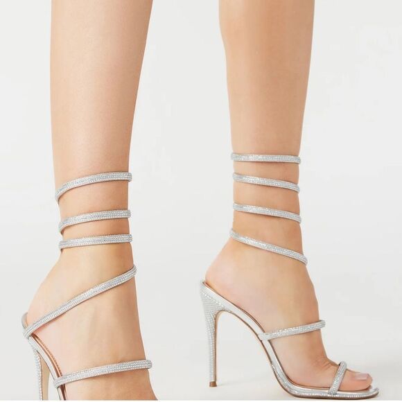 STEVE MADDEN EXOTICA SILVER STILETTO SANDAL - Picture 9 of 16